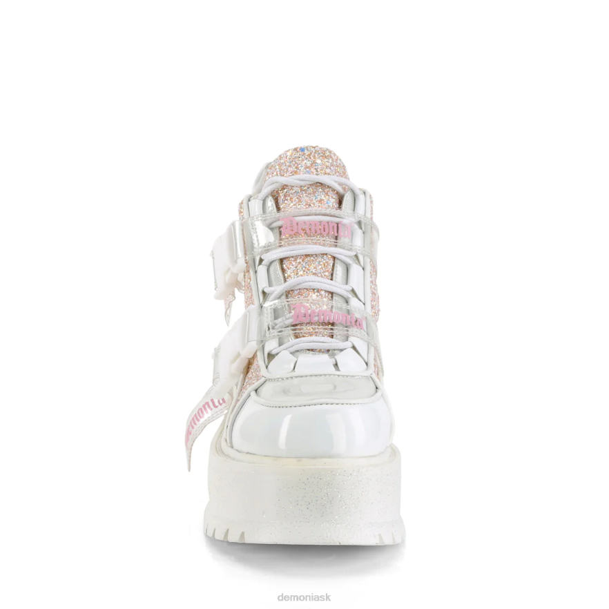 biely holografický patent-baby pink multi trblietky Demonia lenivec-50 P808457