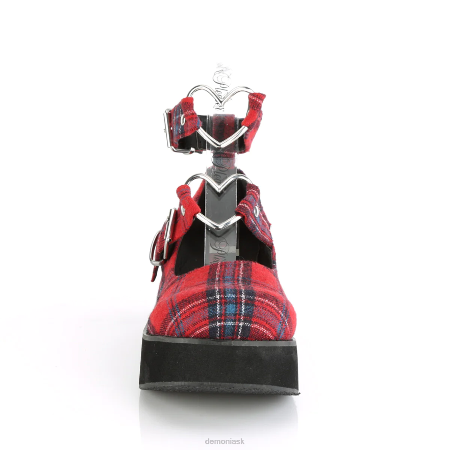 červená károvaná látka Demonia sprite-02 P808465