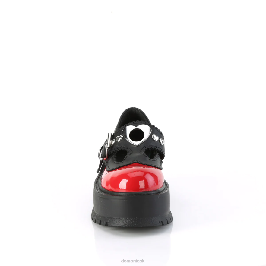 červeno-čierna vegánska koža Demonia flákač-23 P808448