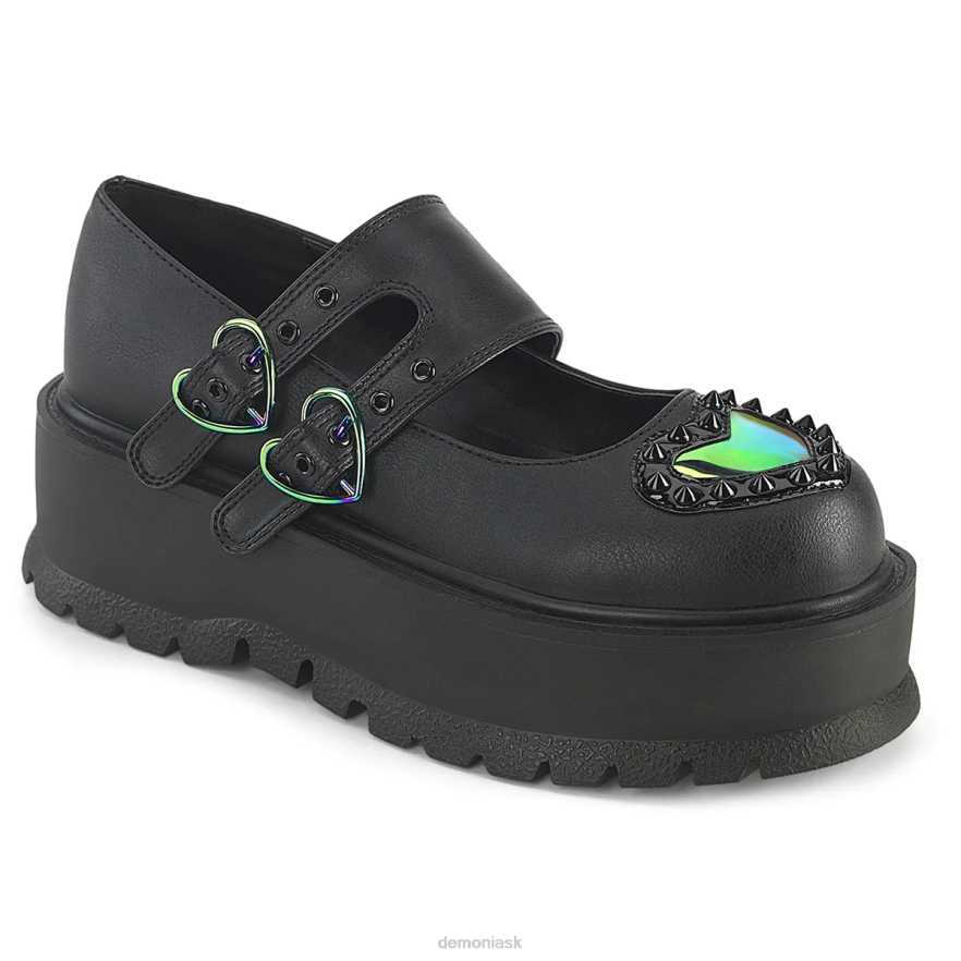čierna vegánska koža Demonia flákač-25 P808452
