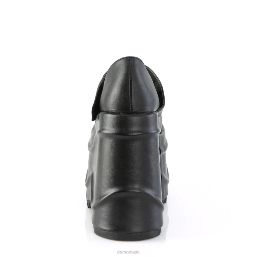 čierna vegánska koža Demonia vlna-32 P808483