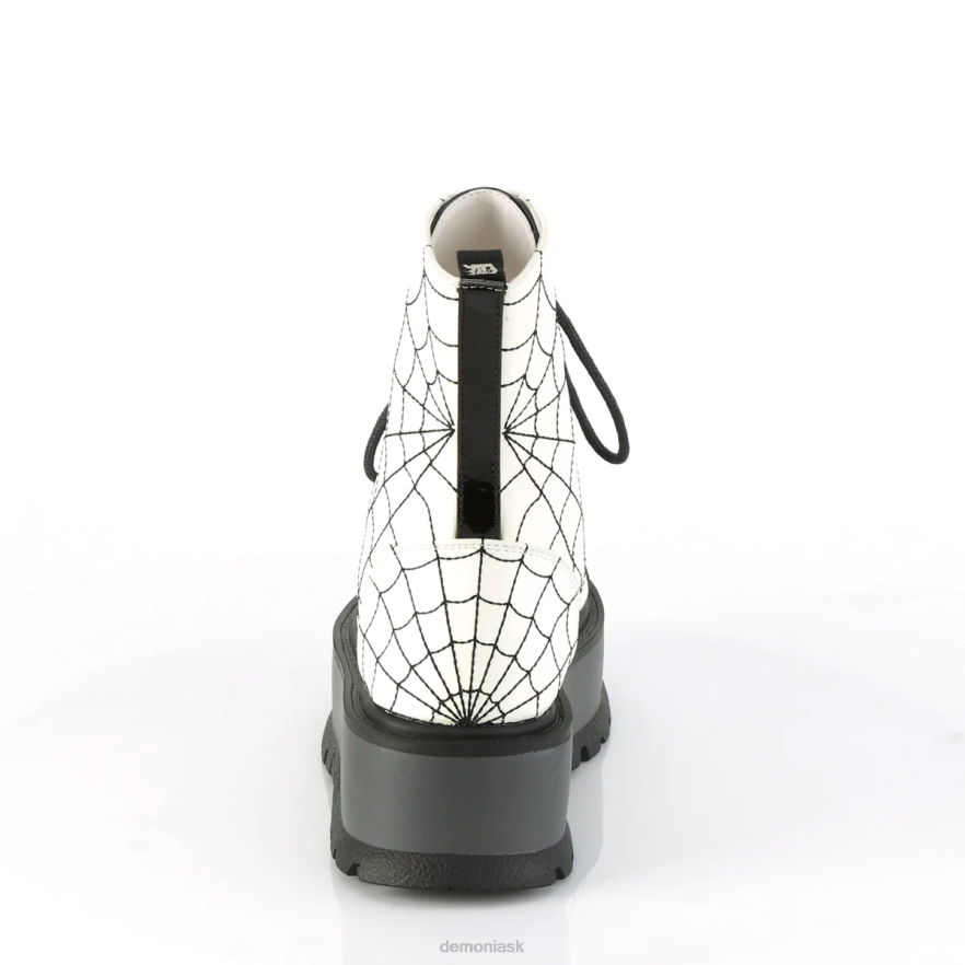 biela žiara vegánska koža-čierny patent Demonia flákač-88 P8081346