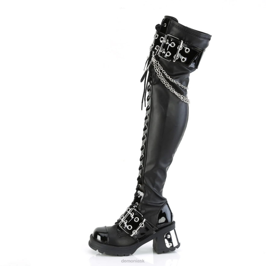 čierna strečová vegánska koža Demonia bratty-304 P808971