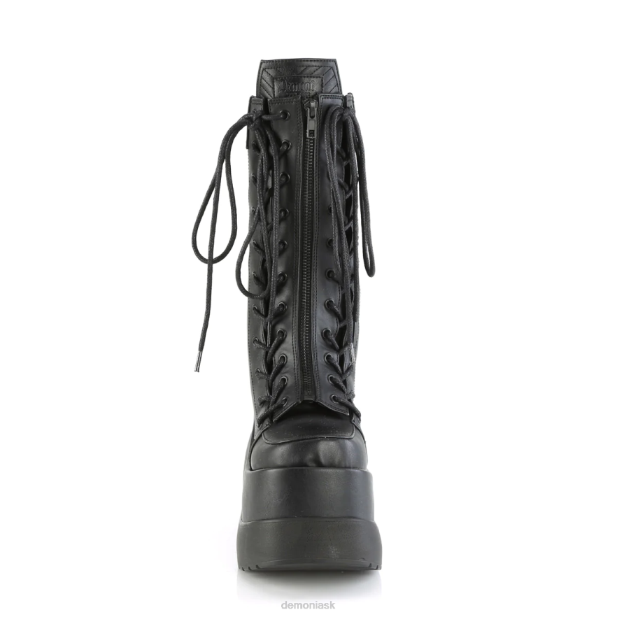 čierna vegánska koža-patent Demonia prázdno-118 P8081469