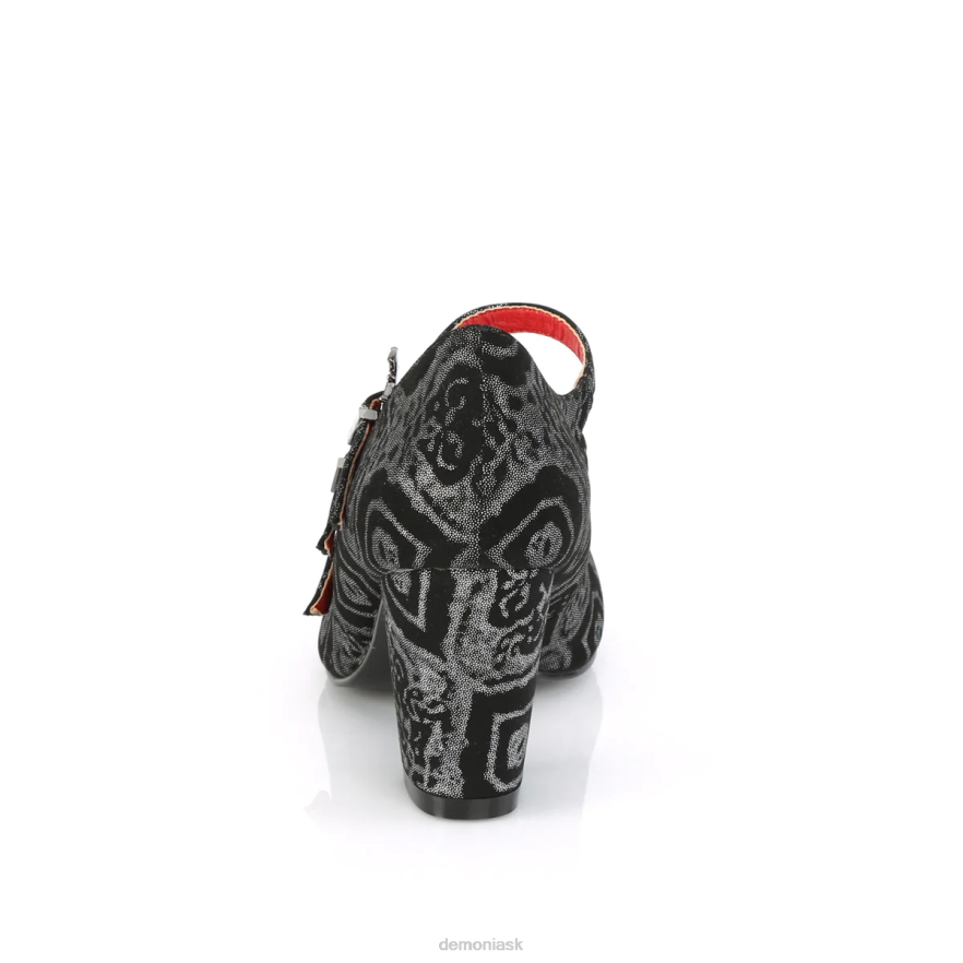 čierno-strieborná umelá nubuková koža Demonia vivika-38 P8081468