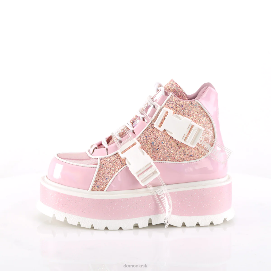 baby pink holografický patent-ružové multi trblietky Demonia lenivec-50 P808728