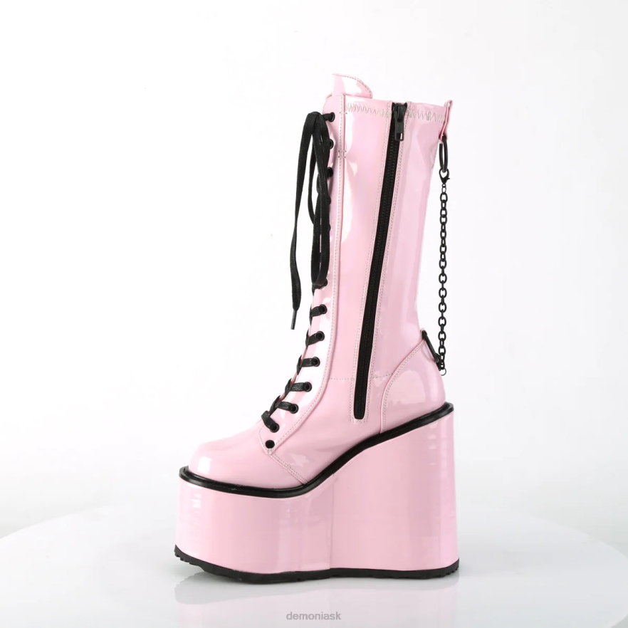 baby pink holografický strečový patent Demonia hojdačka-150 P808758