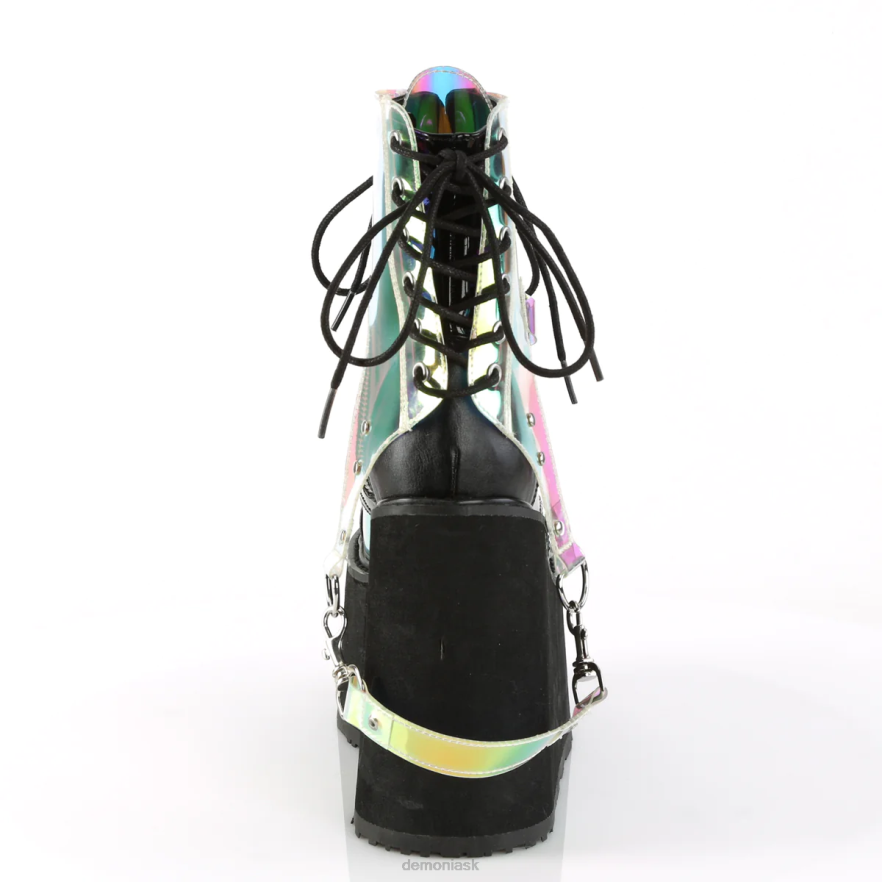 čierna vegánska koža-patent-magická zrkadlová umelá koža Demonia hojdačka-115 P808756